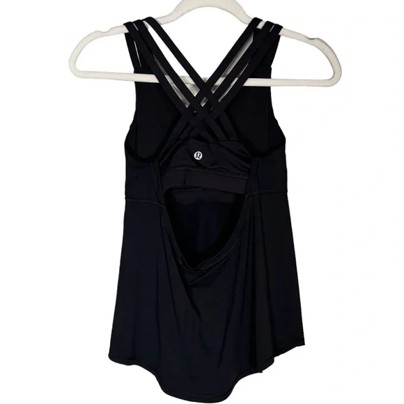 Lululemon Athletica Beat The Heat Tank in Black | 2in1 Sports Bra Size 4 - Picture 10 of 10